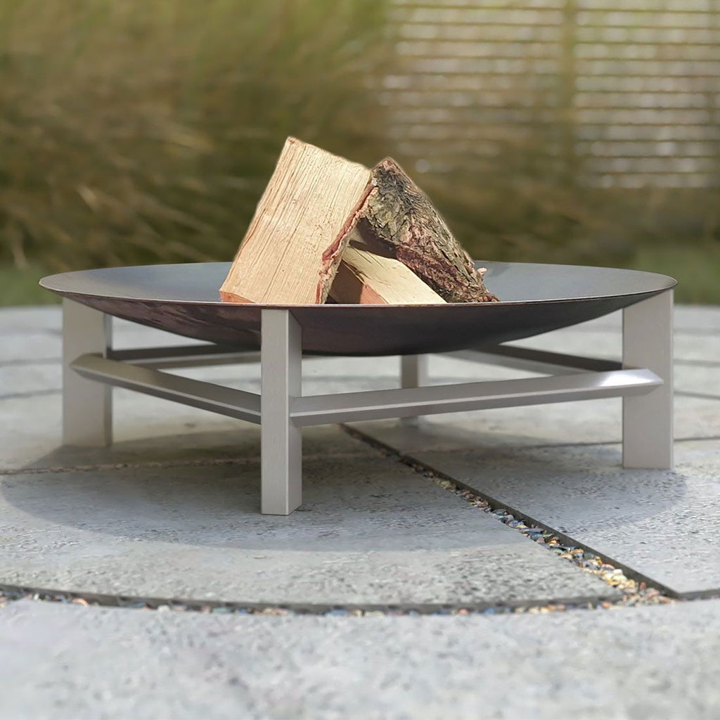 Detalj av Bålpanne Alpha Super XXL rustfritt stål metalloverflate