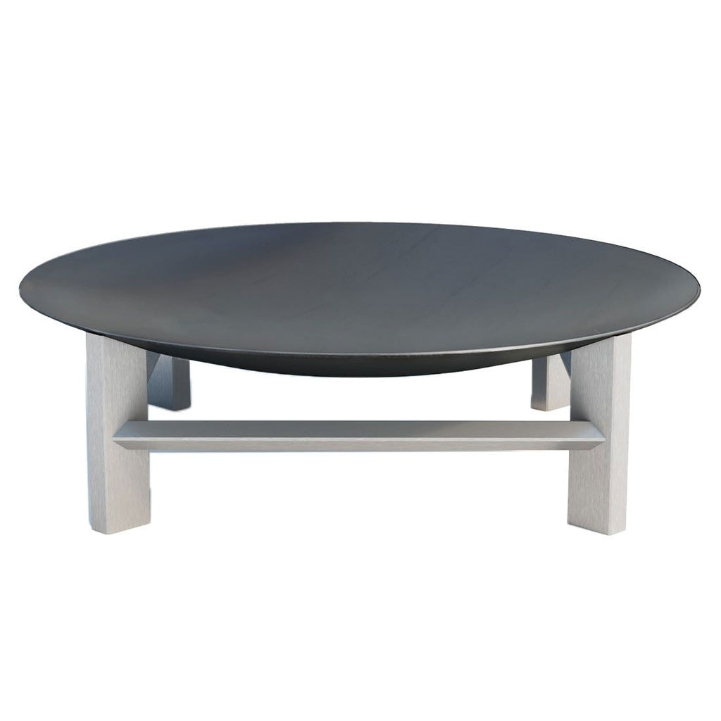 Bålpanne Alpha Super XXL rustfritt stål/råstål 80x80 cm forfra