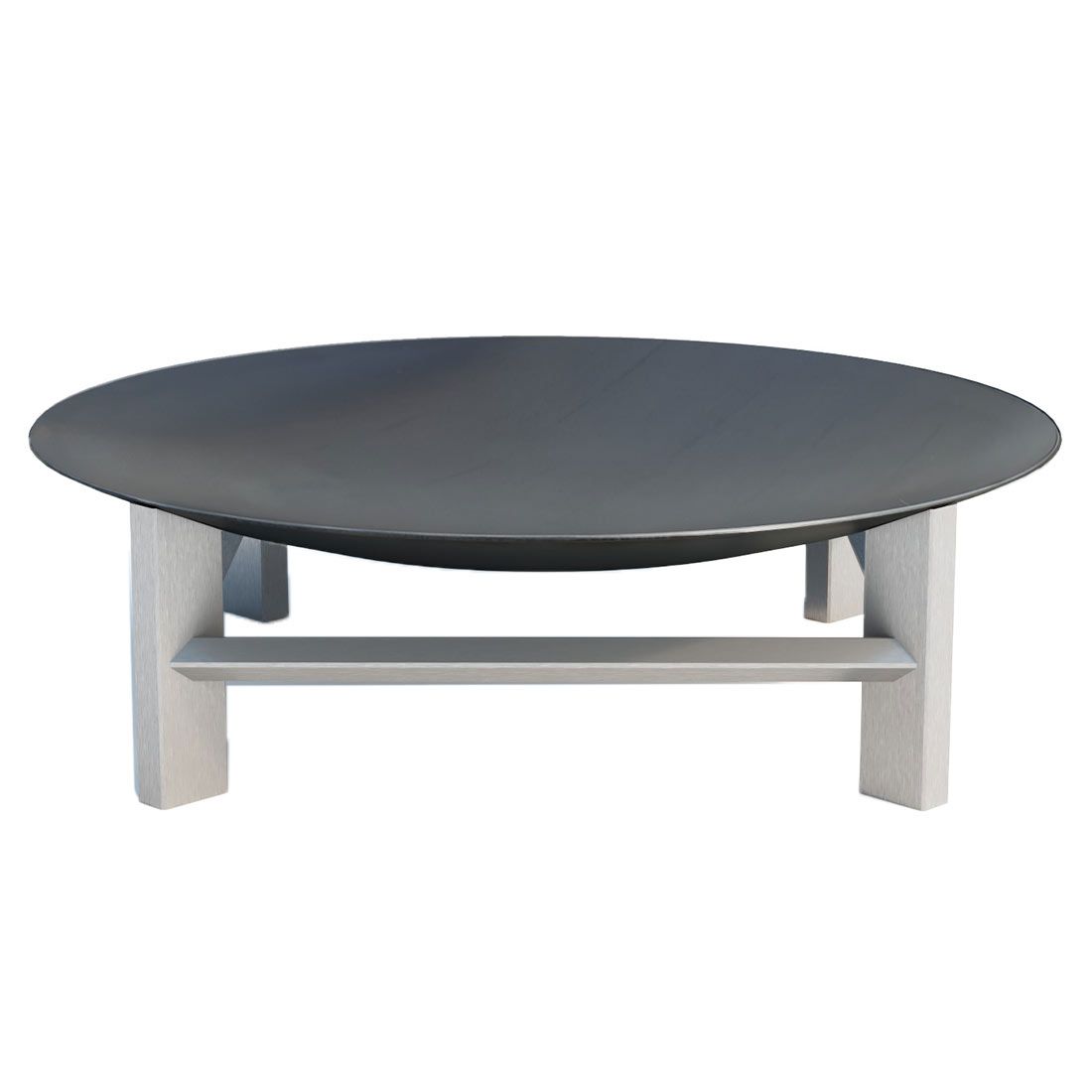 Bålpanne Alpha Super XXL rustfritt stål/råstål 80x80 cm forfra