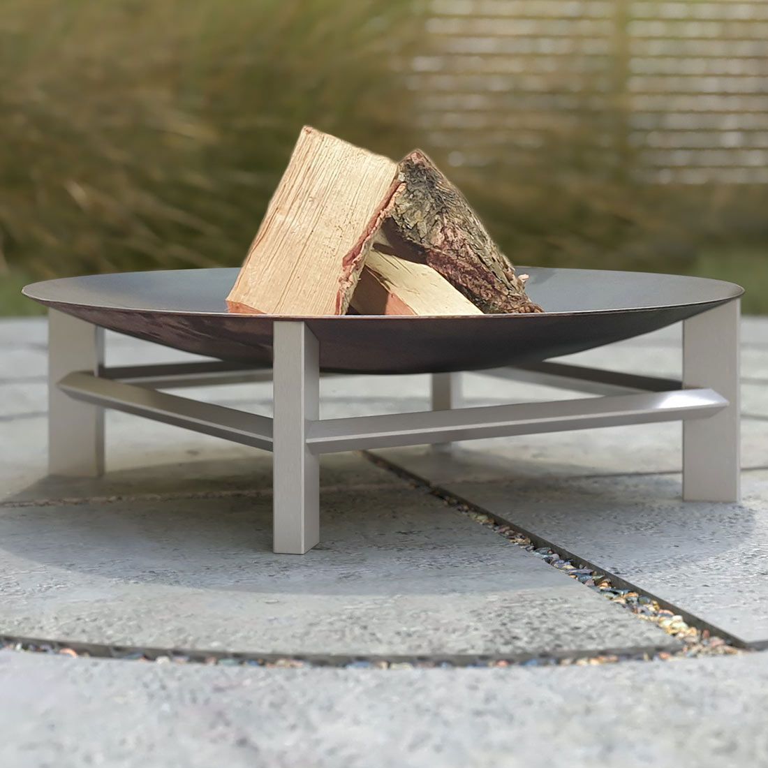 Detalj av Bålpanne Alpha XXL rustfritt stål