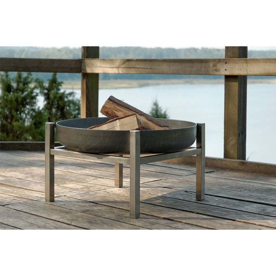 Bålpanne Cube råstål Ø63 cm - SvenskaV forfra