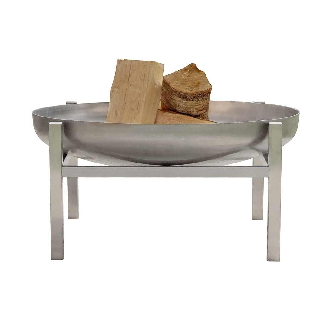 Bålpanne Cube rustfritt stål Ø63 cm sett forfra