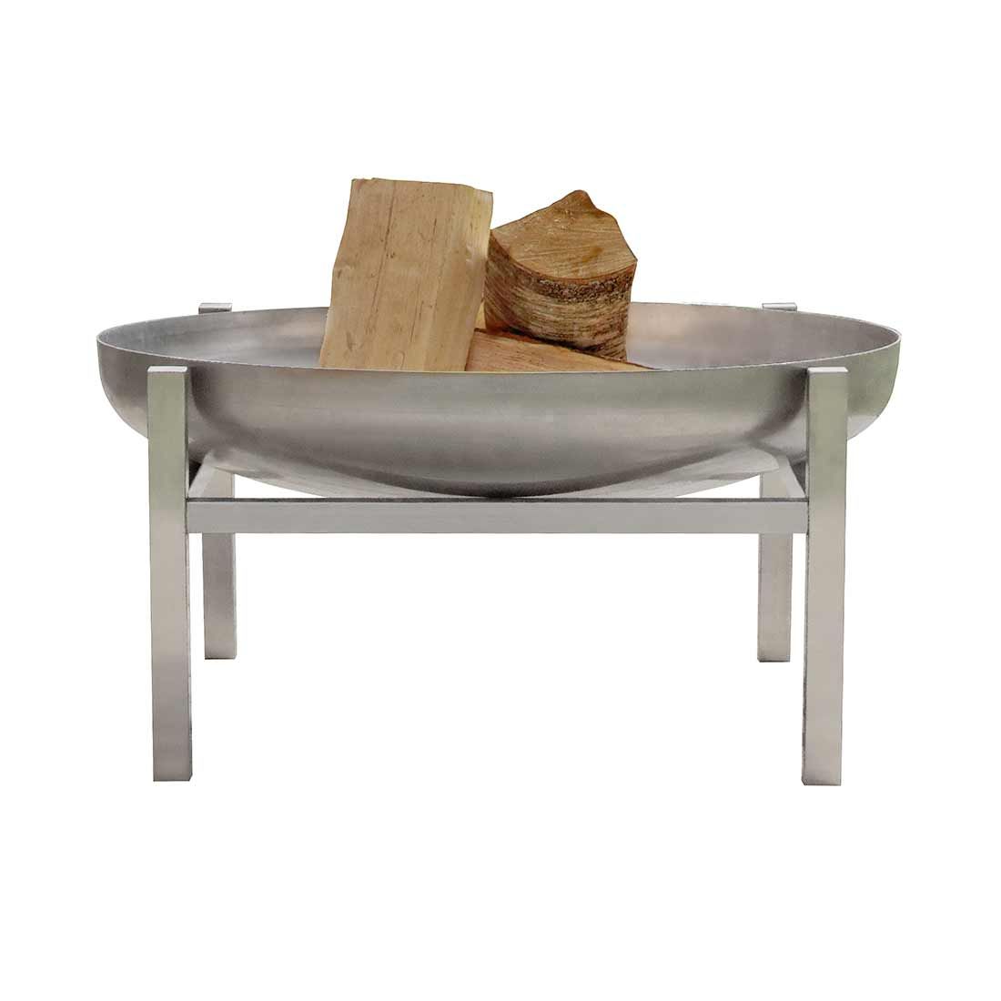 Bålpanne Cube rustfritt stål Ø79 cm forfra
