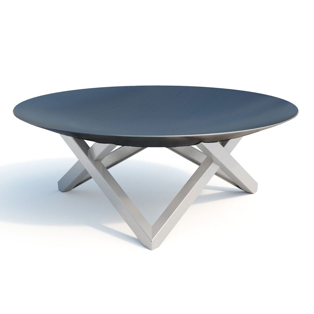 Montert Bålpanne Futura Super XXL Ø80 cm rustfritt stål/stål på terrasse