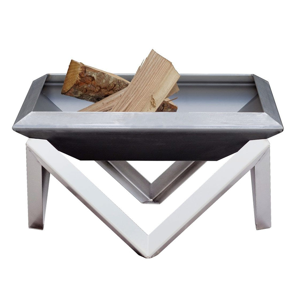 Bålpanne Gilge 63x63 cm børstet rustfritt stål forfra