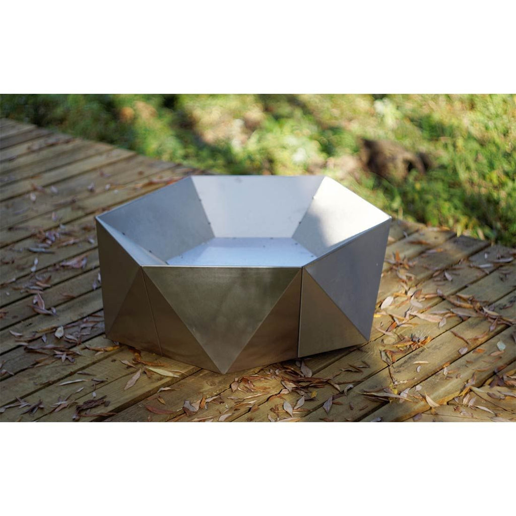 Bålpanne Junda rustfritt stål 75x75 cm bakside