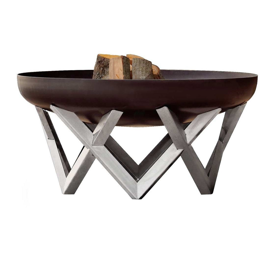 Bålpanne Venta Ø63 cm råstål design bakside