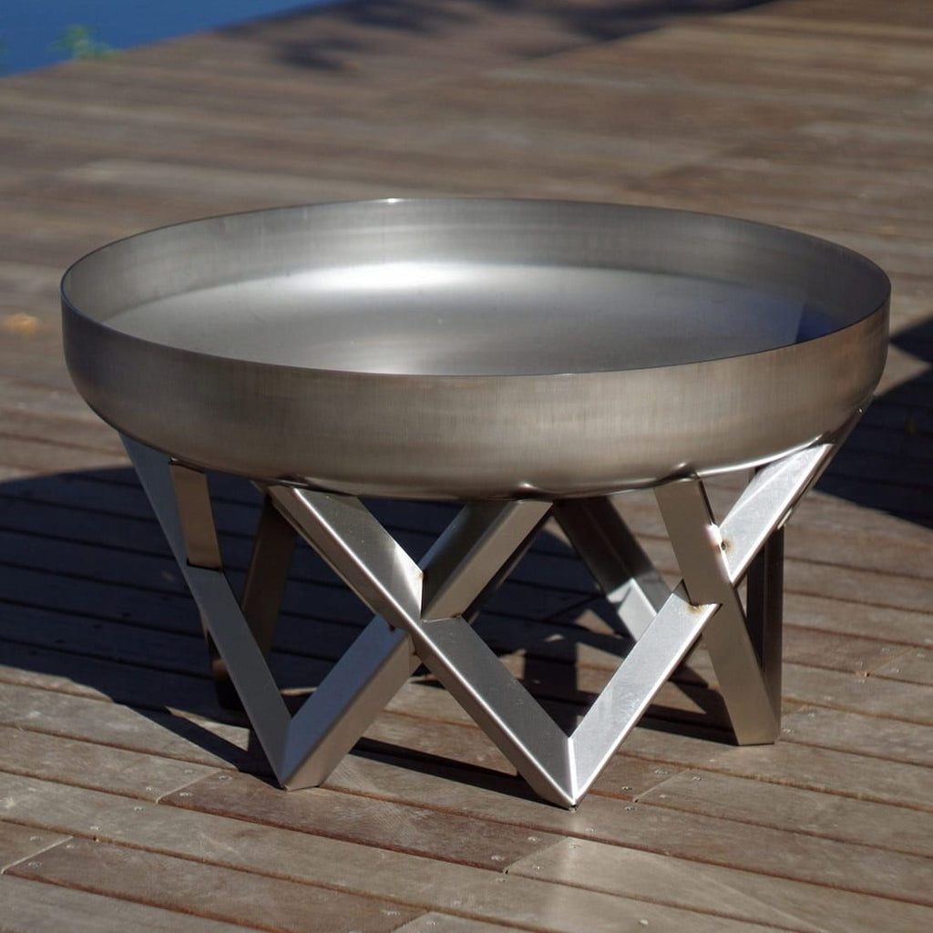Bålpanne Venta Ø63 cm rustfritt stål forfra