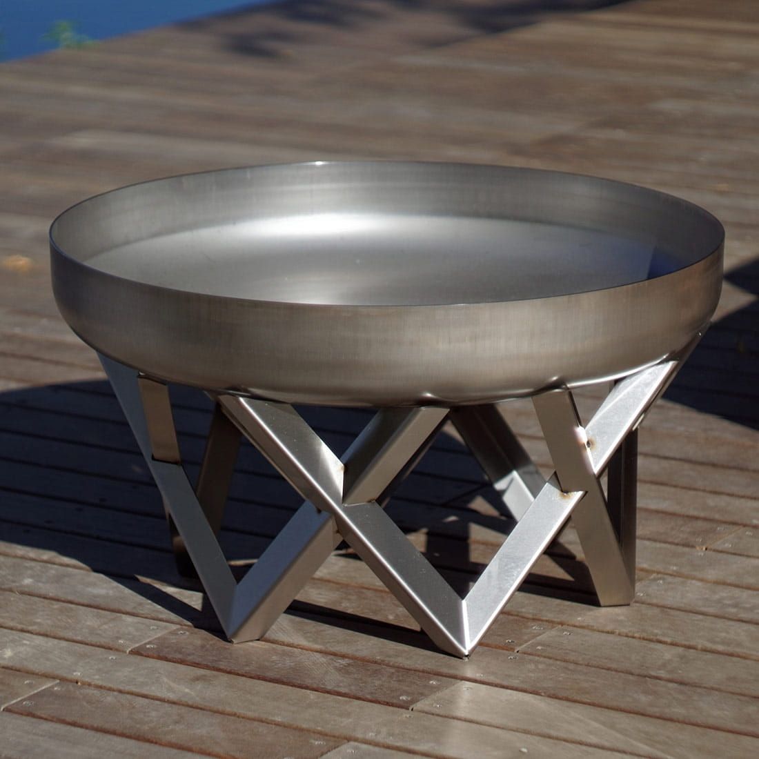 Bålpanne Venta Ø63 cm rustfritt stål forfra