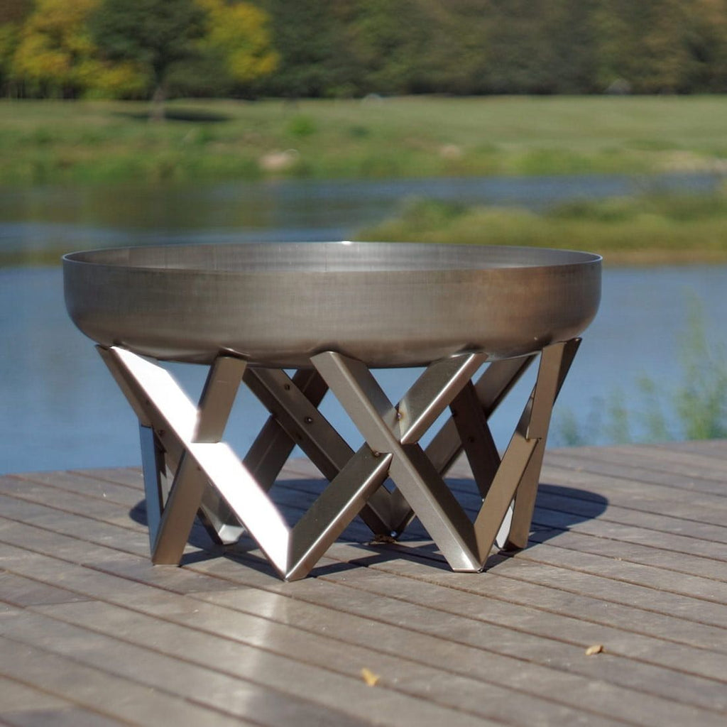 Bålpanne Venta Ø63 cm rustfritt stål bakside