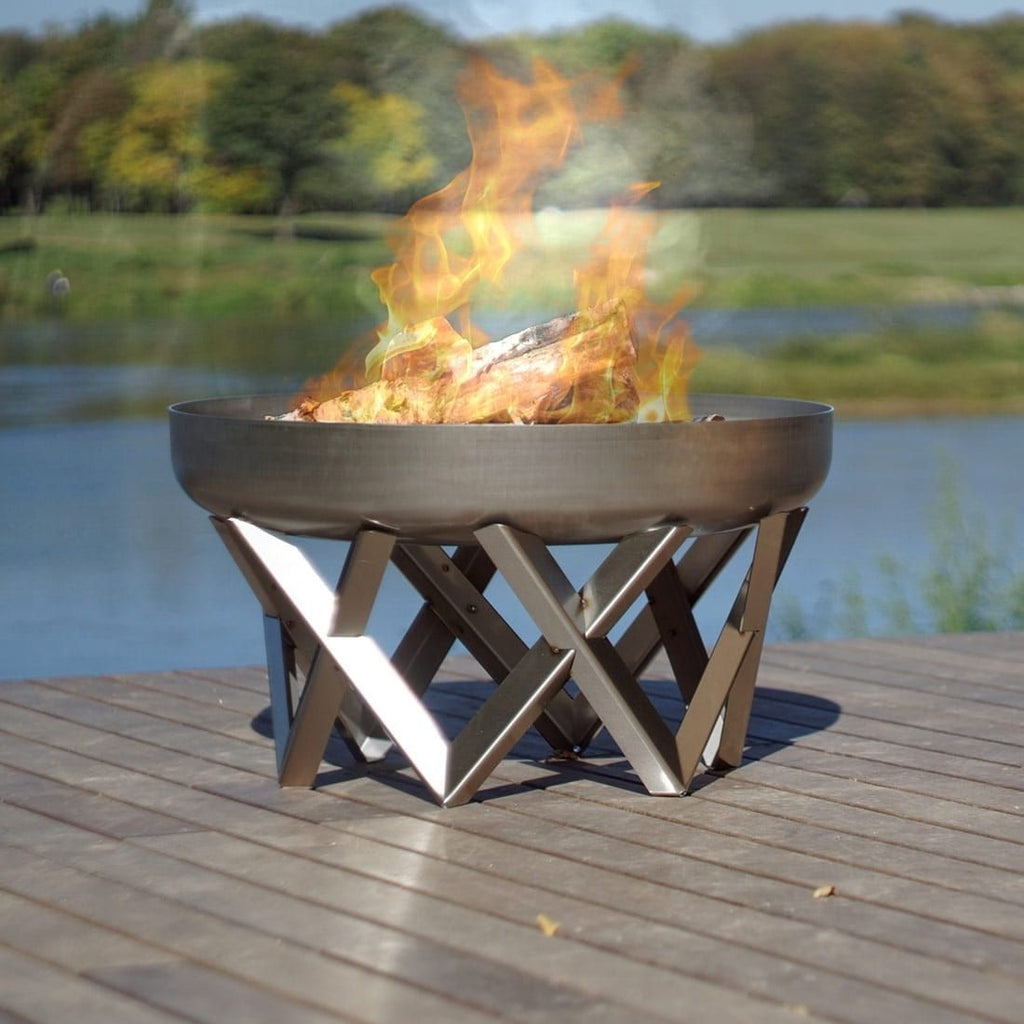 Bålpanne Venta Ø79 cm rustfritt stål forfra