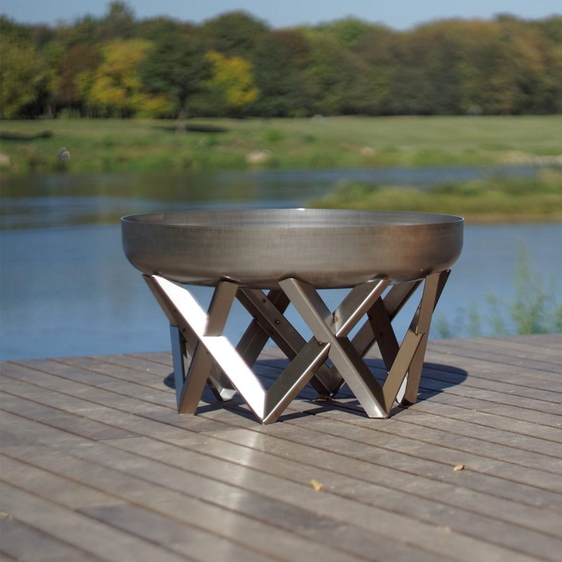 Bålpanne Venta Ø79 cm rustfritt stål bakside