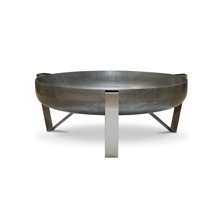 Bålpanne VOMA Ø63 cm rustfritt stål og råstål bakside