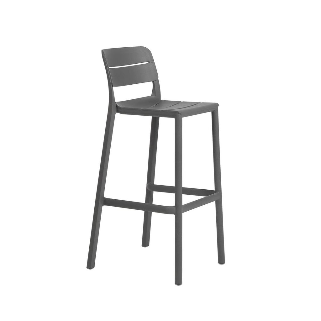 Barkrakk ute Cassia plast stabelbar 76 cm sittehøyde - Nardi forfra