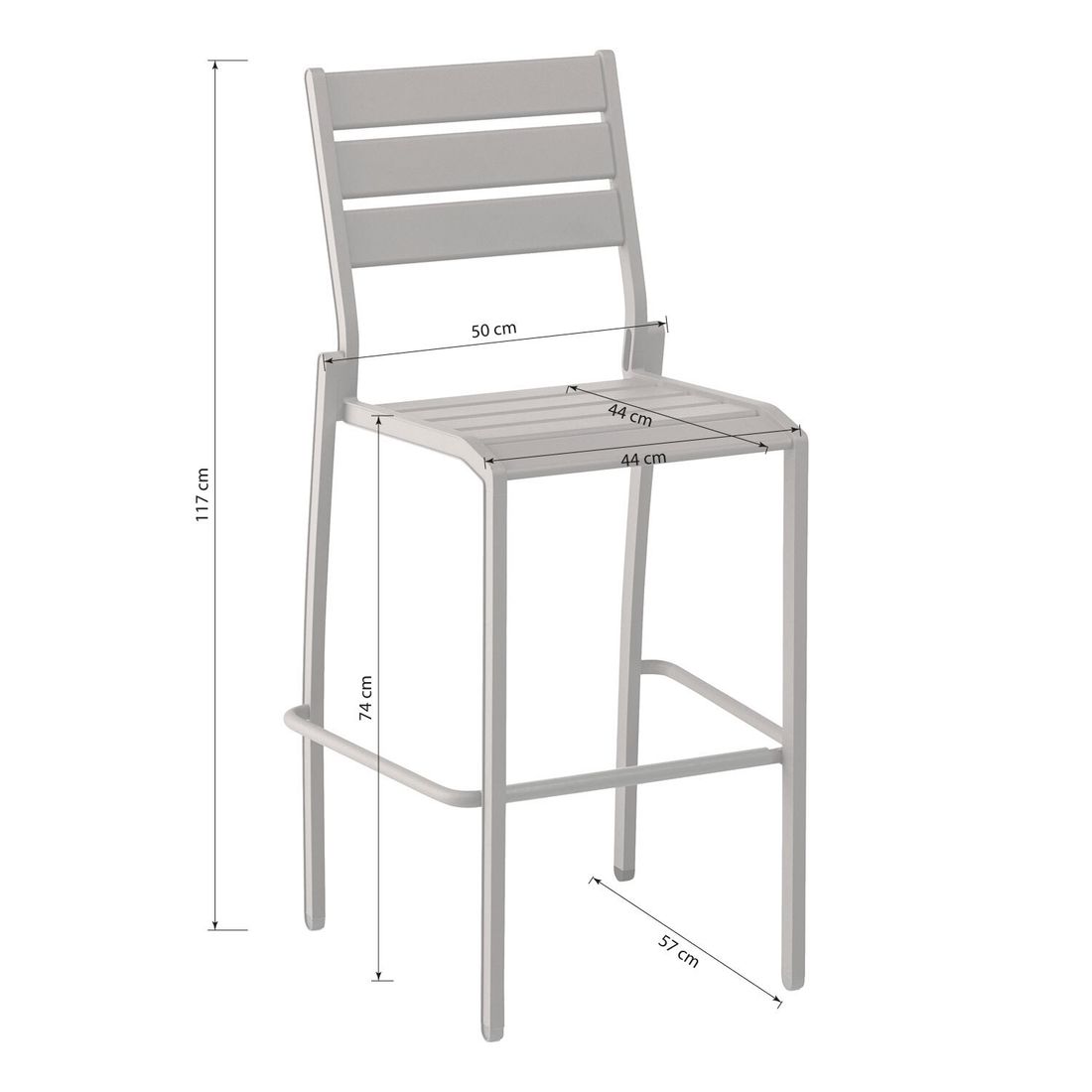 Barkrakk ute Latitude aluminium stabelbar 74 cm - Kettler detalj av materiale