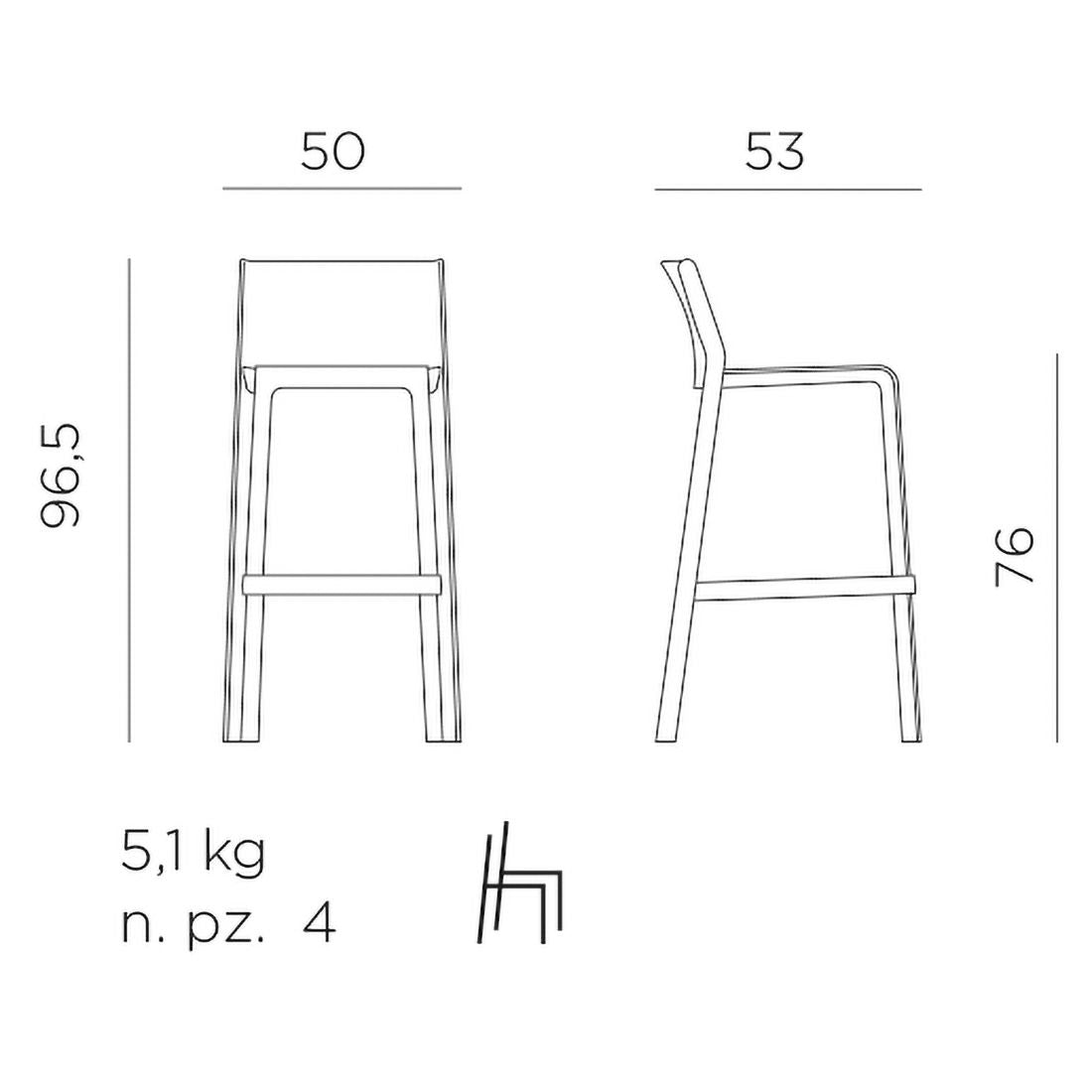 Barkrakk ute Trill plast stabelbar 76 cm montert på terrasse