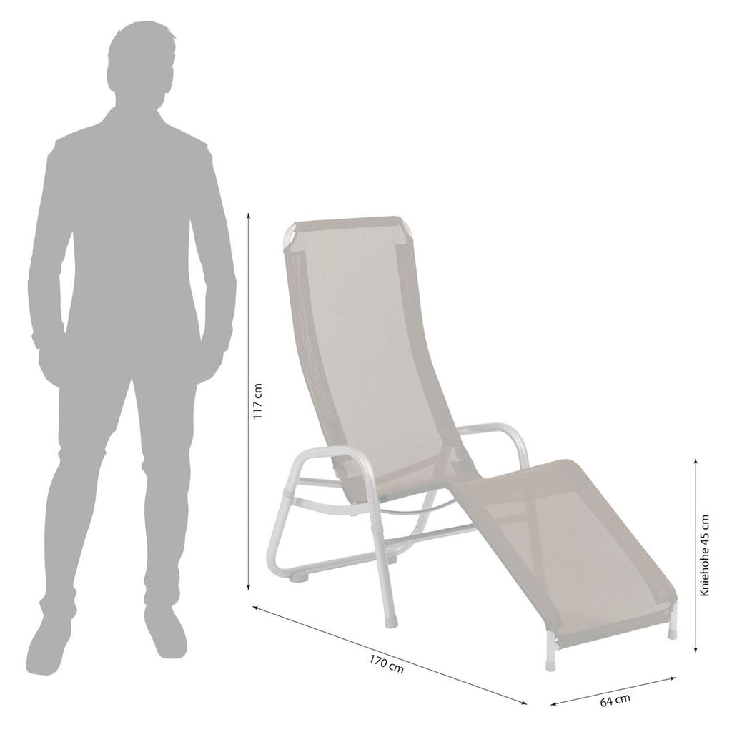 Bassengstol Bermuda Neo aluminium/textilen 64x170 cm bakside