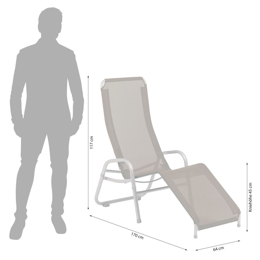 Bassengstol Bermuda Premium Neo aluminium/textilen bakside