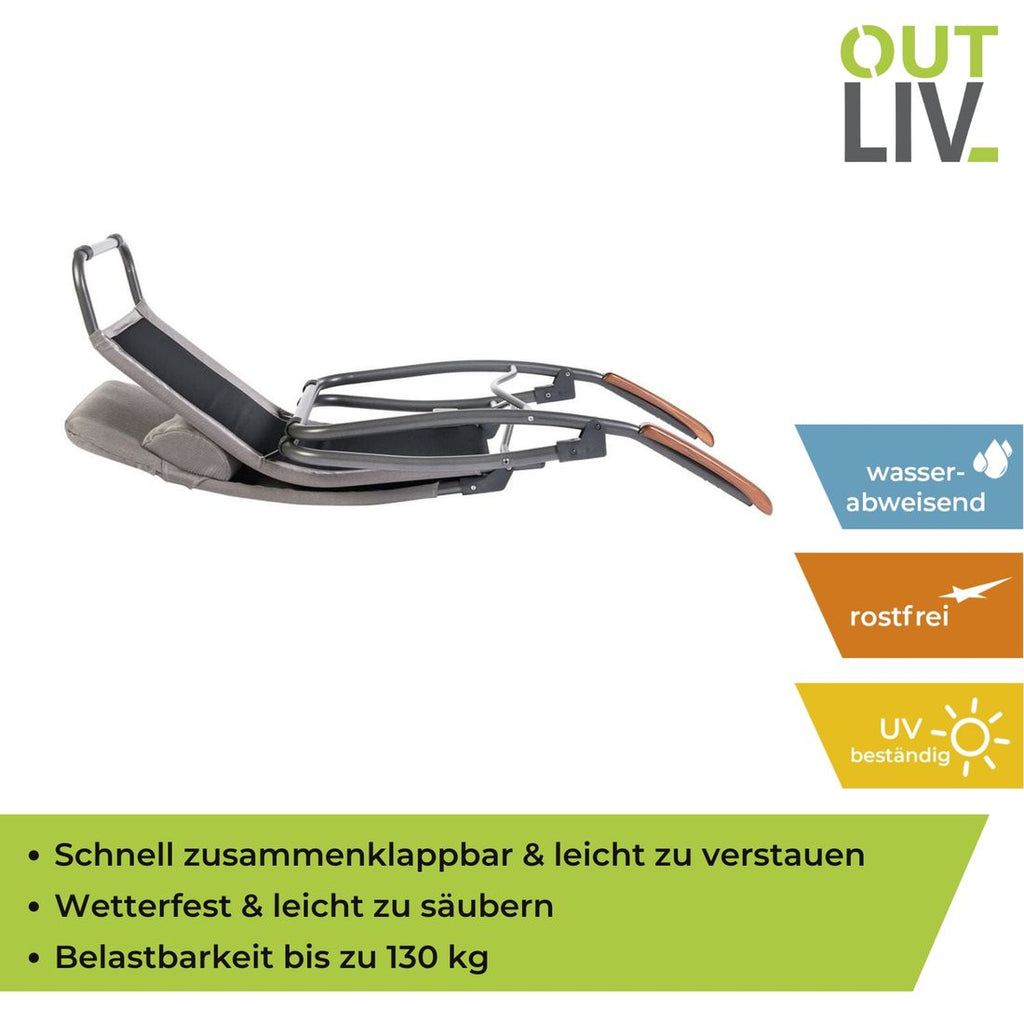 Bassengstol Brada Deluxe aluminium/olefin 68x176 cm bruk ved terrasse