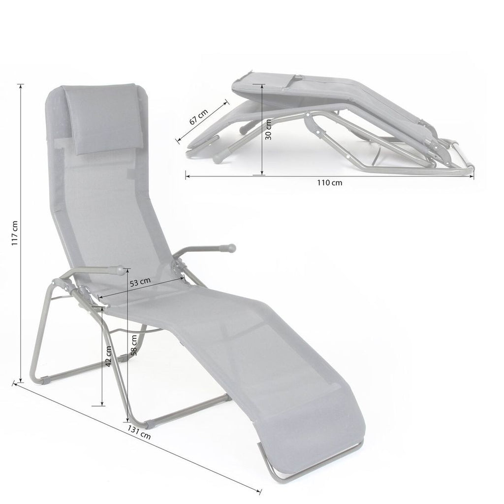 Bassengstol Brada Plus stål/textilen 65x131 cm detalj av stoff