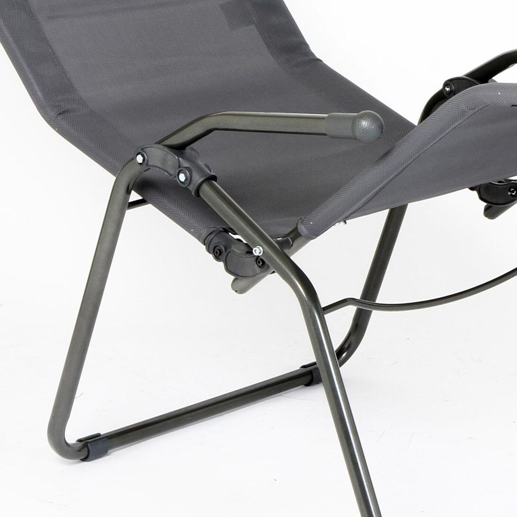 Bassengstol Brada Plus stål/textilen 65x131 cm nærbilde av armstøtte