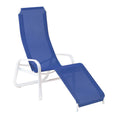 Bassengstol Florida Premium Neo aluminium/textilen - Karasek forfra med blå sitteflate