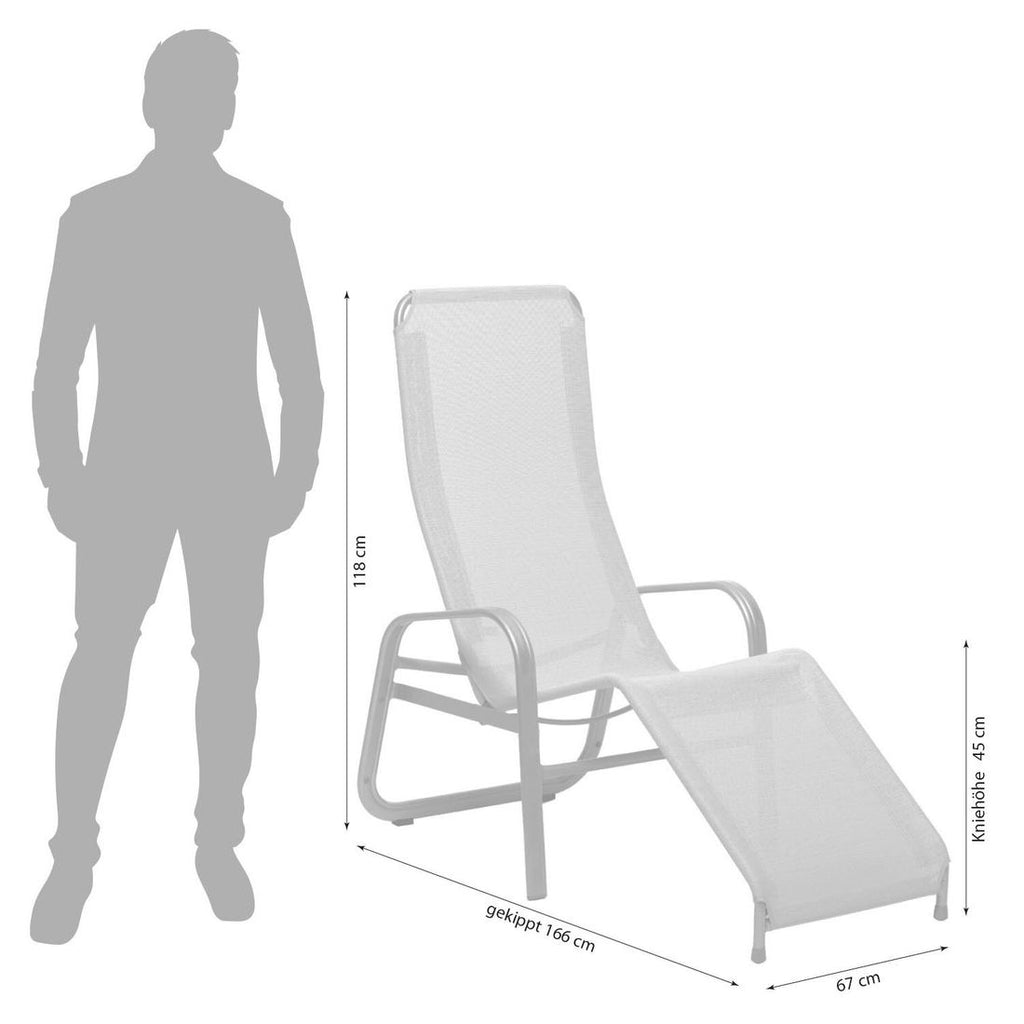 Bassengstol Florida Premium Neo aluminium/textilen - Karasek bakside med hvit ramme
