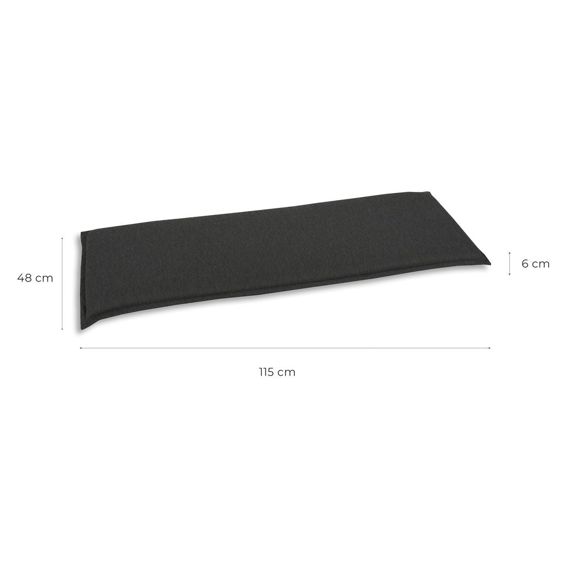 Benkepute 2-seter antrasitt polyester 115x48 cm - OUTLIV bakside