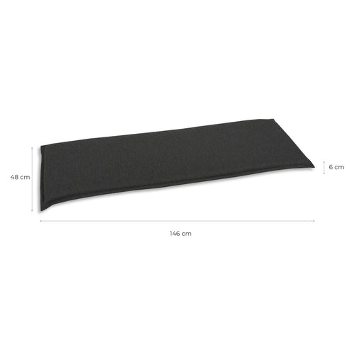 Benkepute 3-seter polyester 148x48 cm antrasitt - OUTLIV bakside