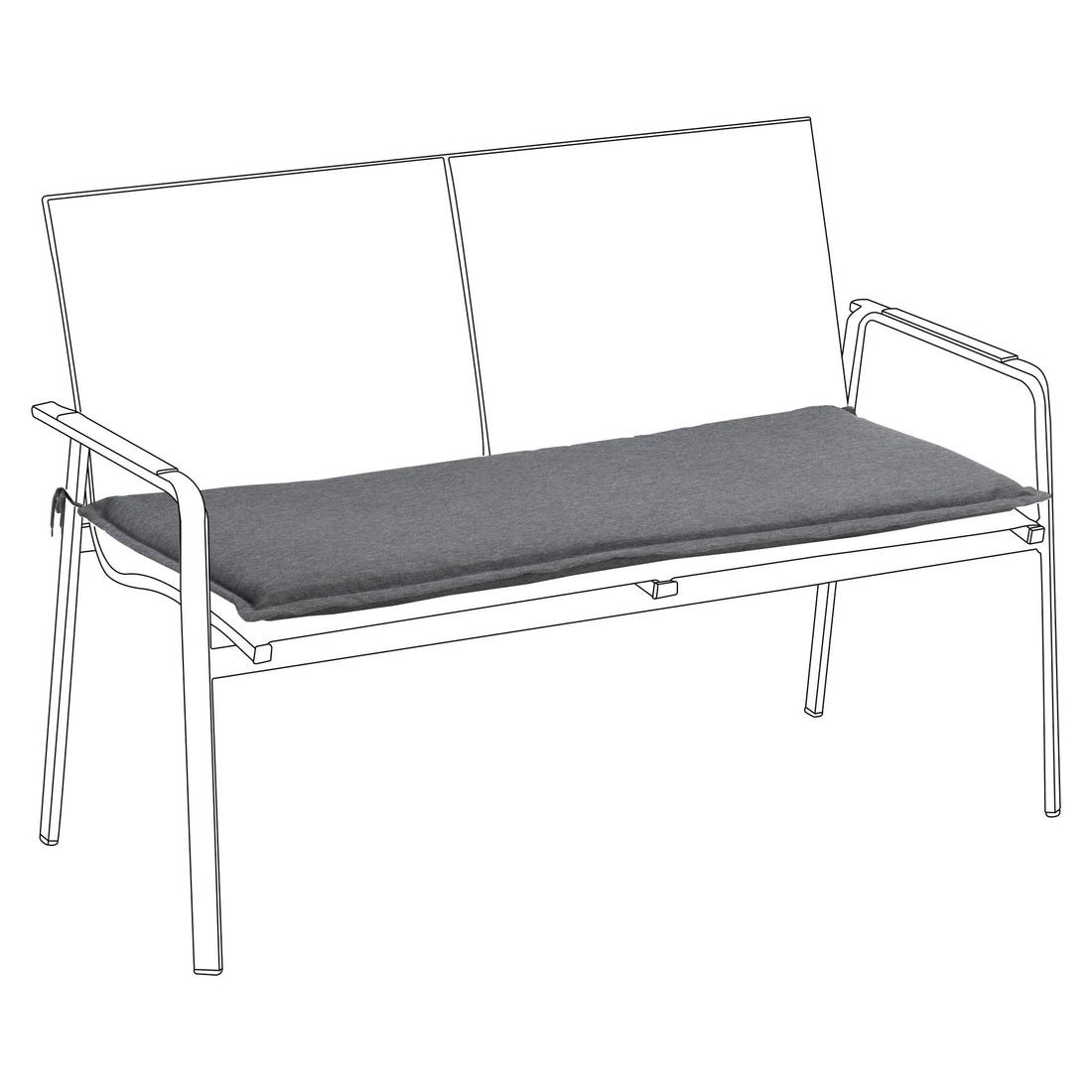 Benkepute Diamond 120x50 cm antrasitt polyester forfra