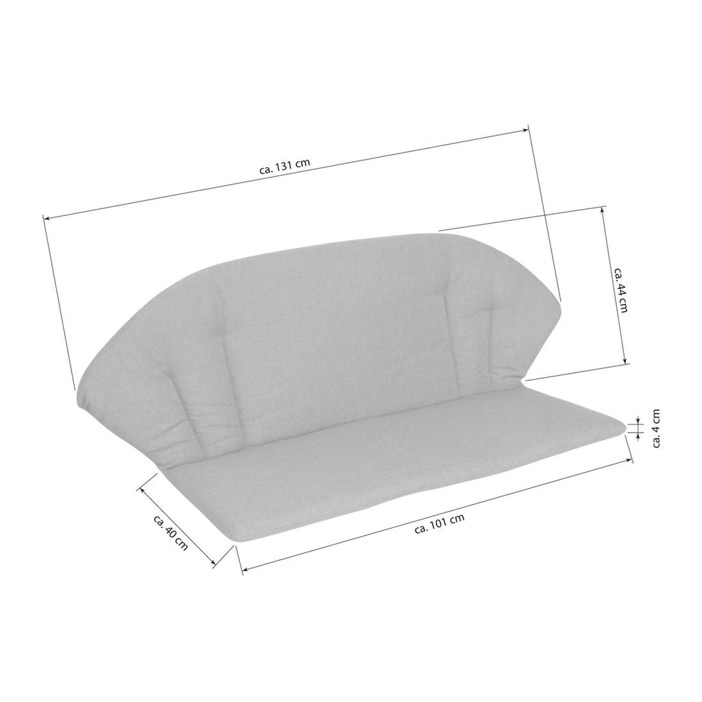 Benkepute Elegance 84x101/131 cm polypropylen grå bakside