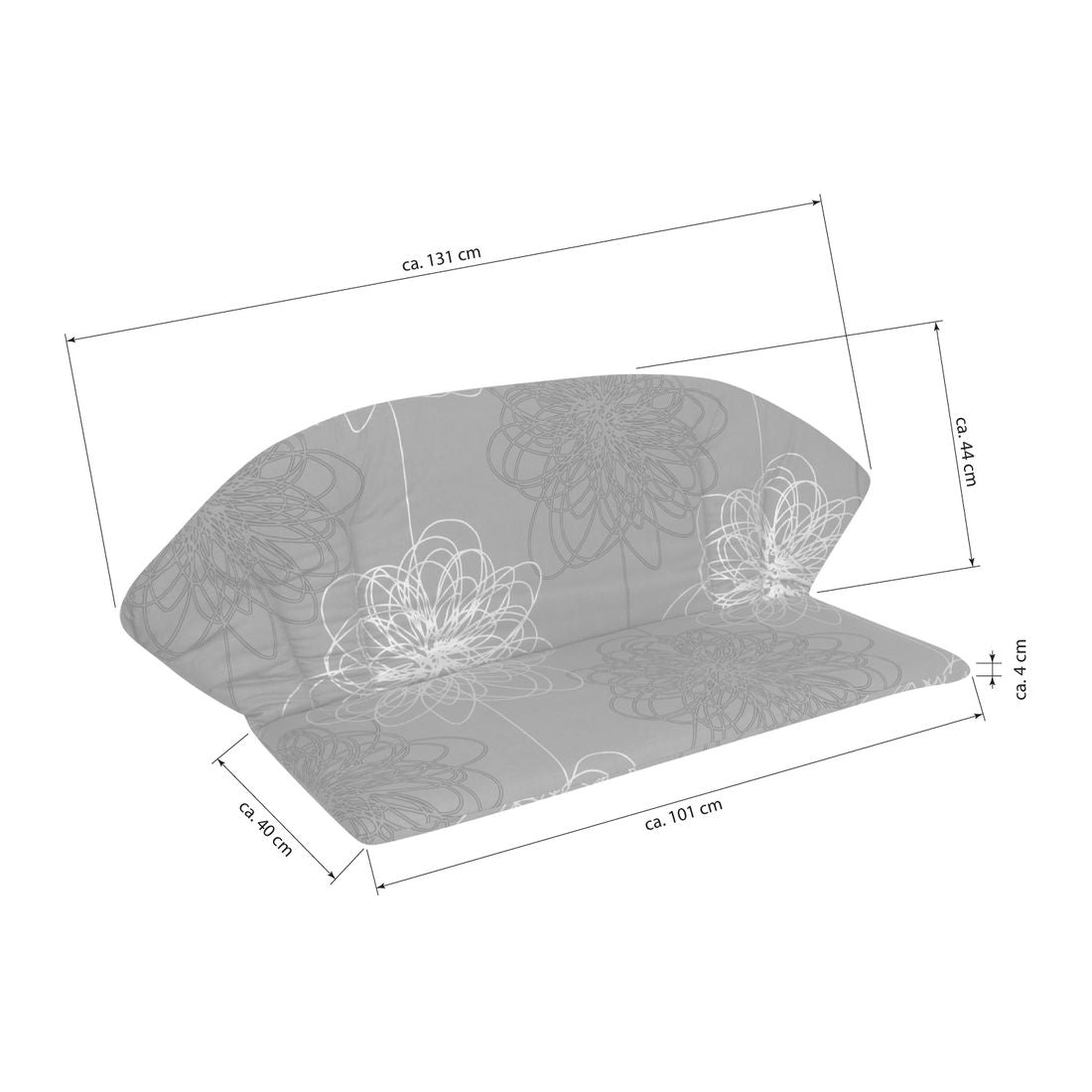 benkepute elegance bomull 84x101 cm antrasitt bakside