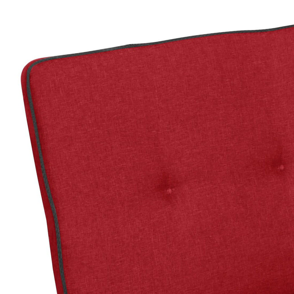 Benkepute Excelsior syntetisk stoff 102x96 cm rød montert på benk