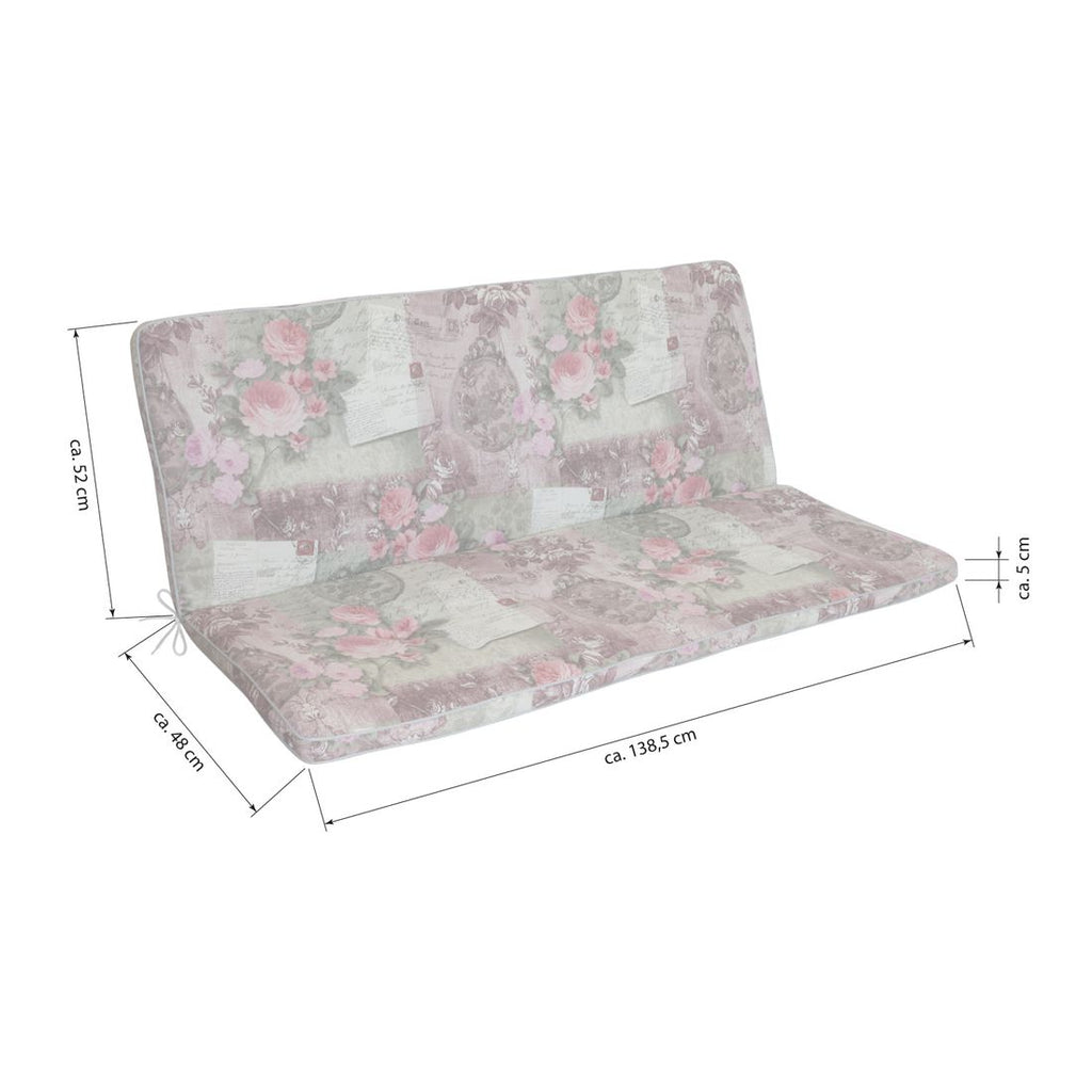 Benkepute Excelsior blandingsstoff 139x100 cm rosa bakside