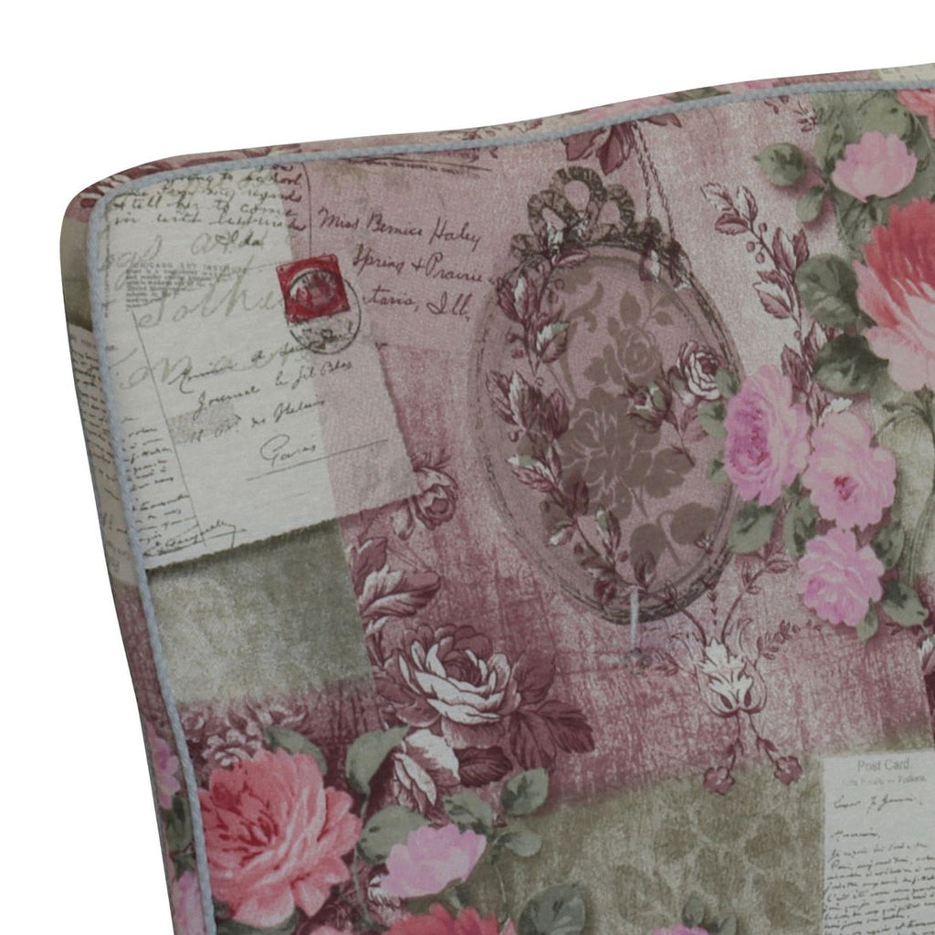 Montert Benkepute Excelsior blandingsstoff 139x100 cm rosa på hagebenk