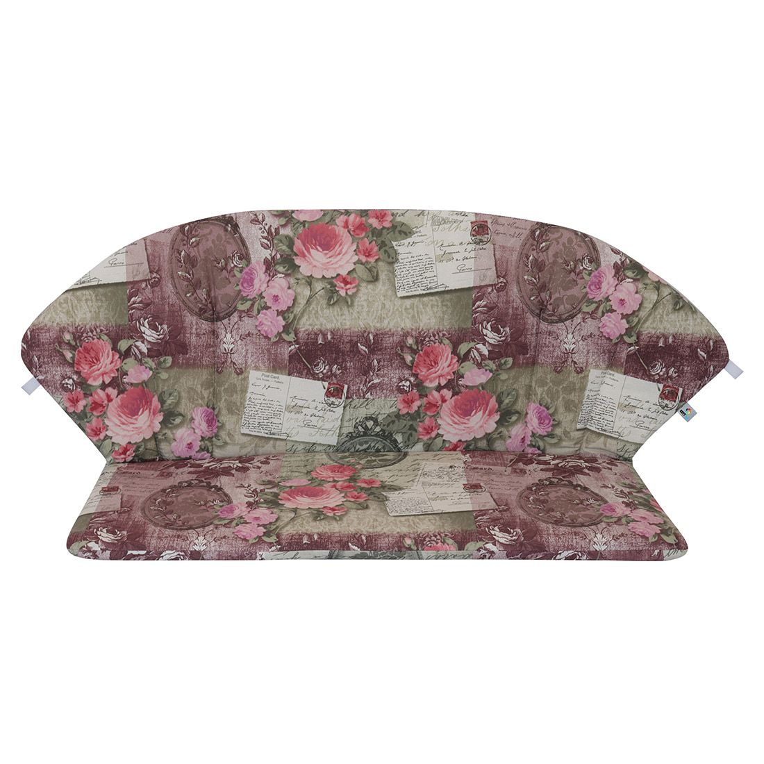 Benkepute Romeo Elegance 101x84 cm rosa blomstret bakside