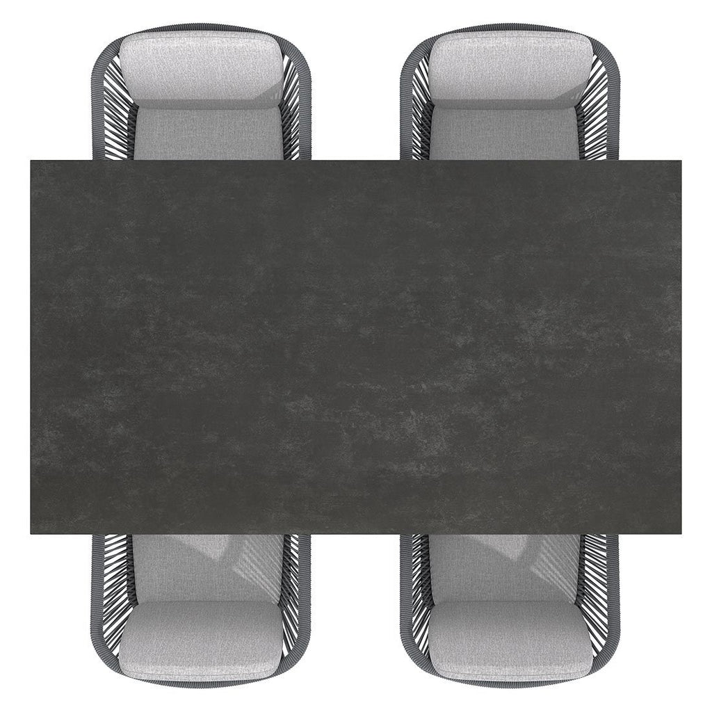 Uttrekkbart hagemøbelsett Ohio 4 plasser, keramikk 160-267x91 cm - OUTLIV.