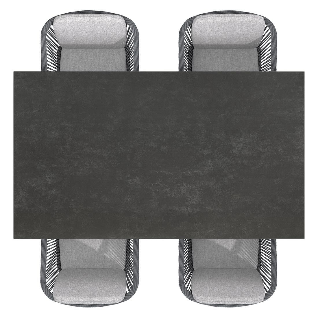 Uttrekkbart hagemøbelsett Ohio 4 plasser, keramikk 160-267x91 cm - OUTLIV.