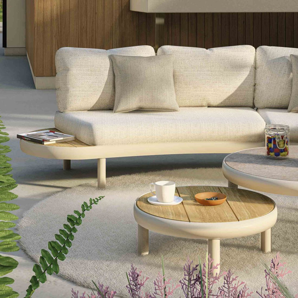 Loungesett Wave aluminium/teak med loungebord - Zebra