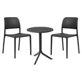 Bistrosett Bora 2 plasser plast Ø60,5 cm antrasitt forfra