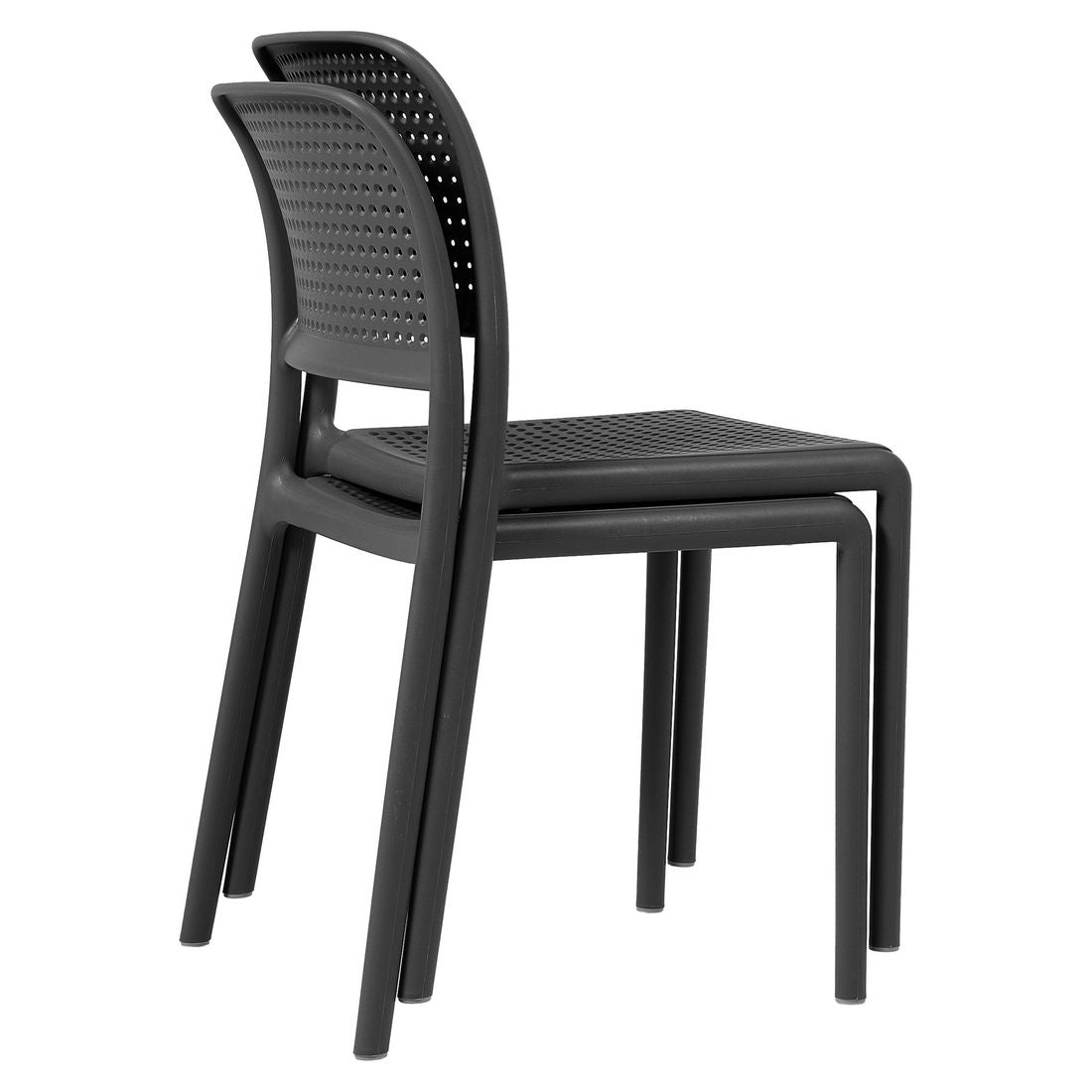 Bistrosett Bora 2 plasser plast Ø60,5 cm antrasitt på terrasse