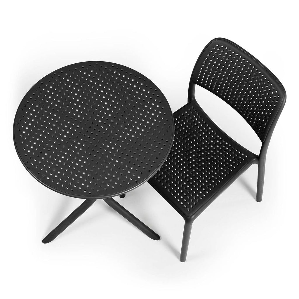 Bistrosett Bora 2 plasser plast Ø60,5 cm antrasitt i antrasitt farge