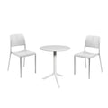 Bistrosett Bora 2 plasser plast Ø60,5 cm hvit Nardi fra siden