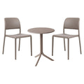 Bistrosett Bora 2 plasser plast Ø60,5 cm taupe forfra