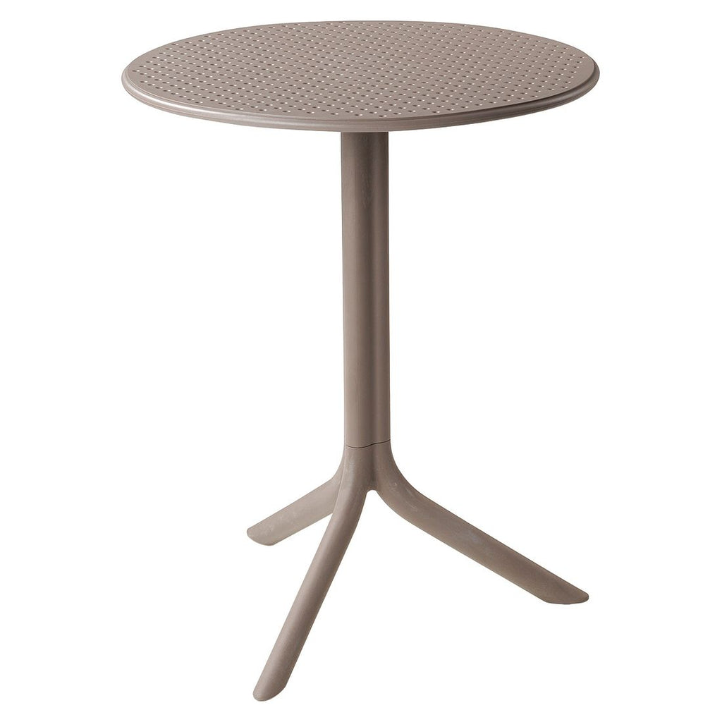 Montert Bistrosett Bora 2 plasser plast Ø60,5 cm taupe på terrasse