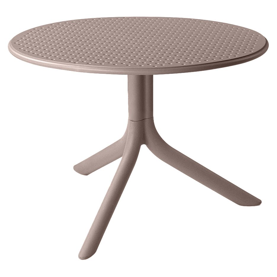 Nærbilde av stol i Bistrosett Bora 2 plasser plast Ø60,5 cm taupe