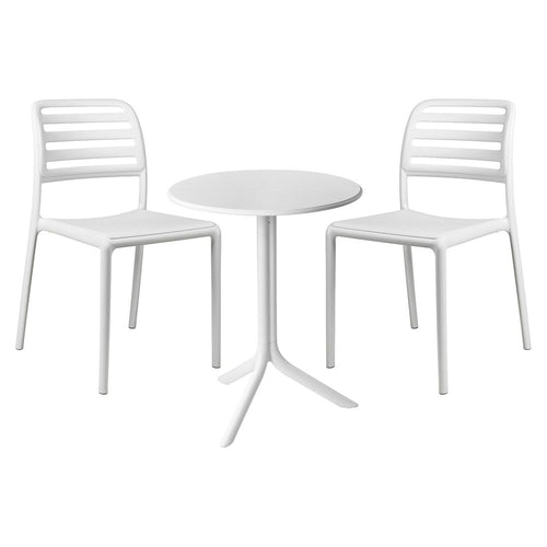Bistrosett Costa 2 plasser stabelbart plast forfra