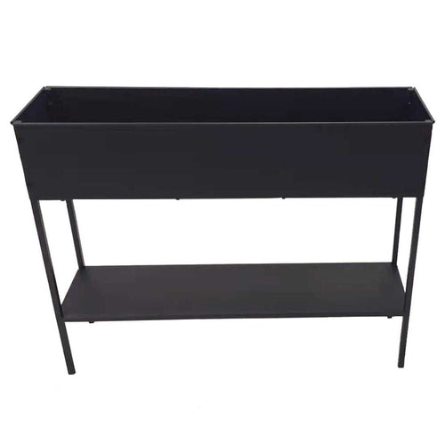 Blomsterkrukke i jern 100x26x80 cm svart - OUTLIV forfra