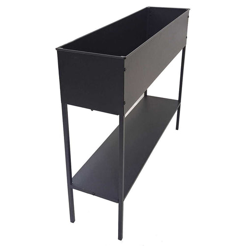 Blomsterkrukke i jern 100x26x80 cm svart - OUTLIV bakside