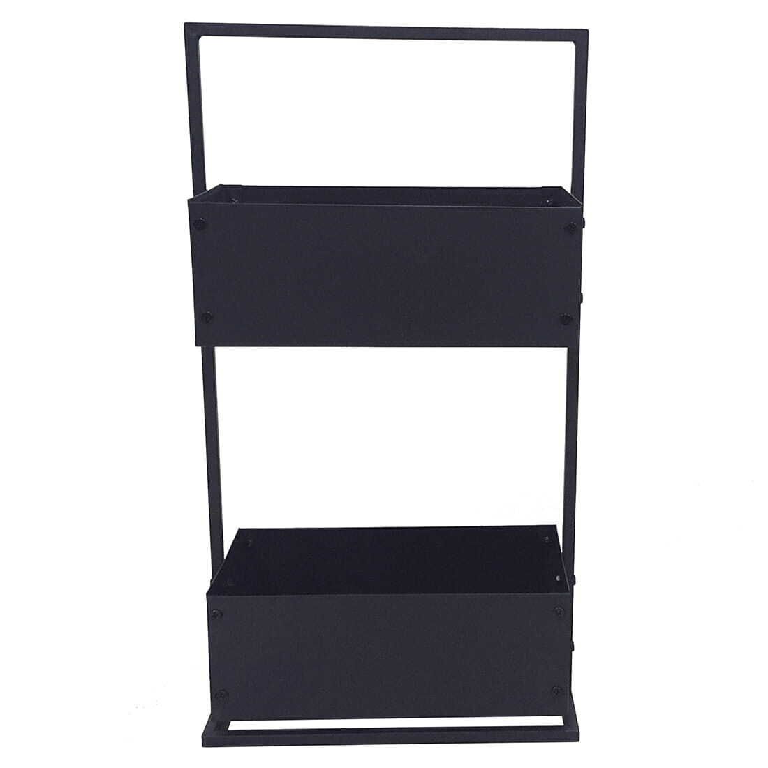 Bakside av Blomsterkrukke 40x20x74cm jern svart